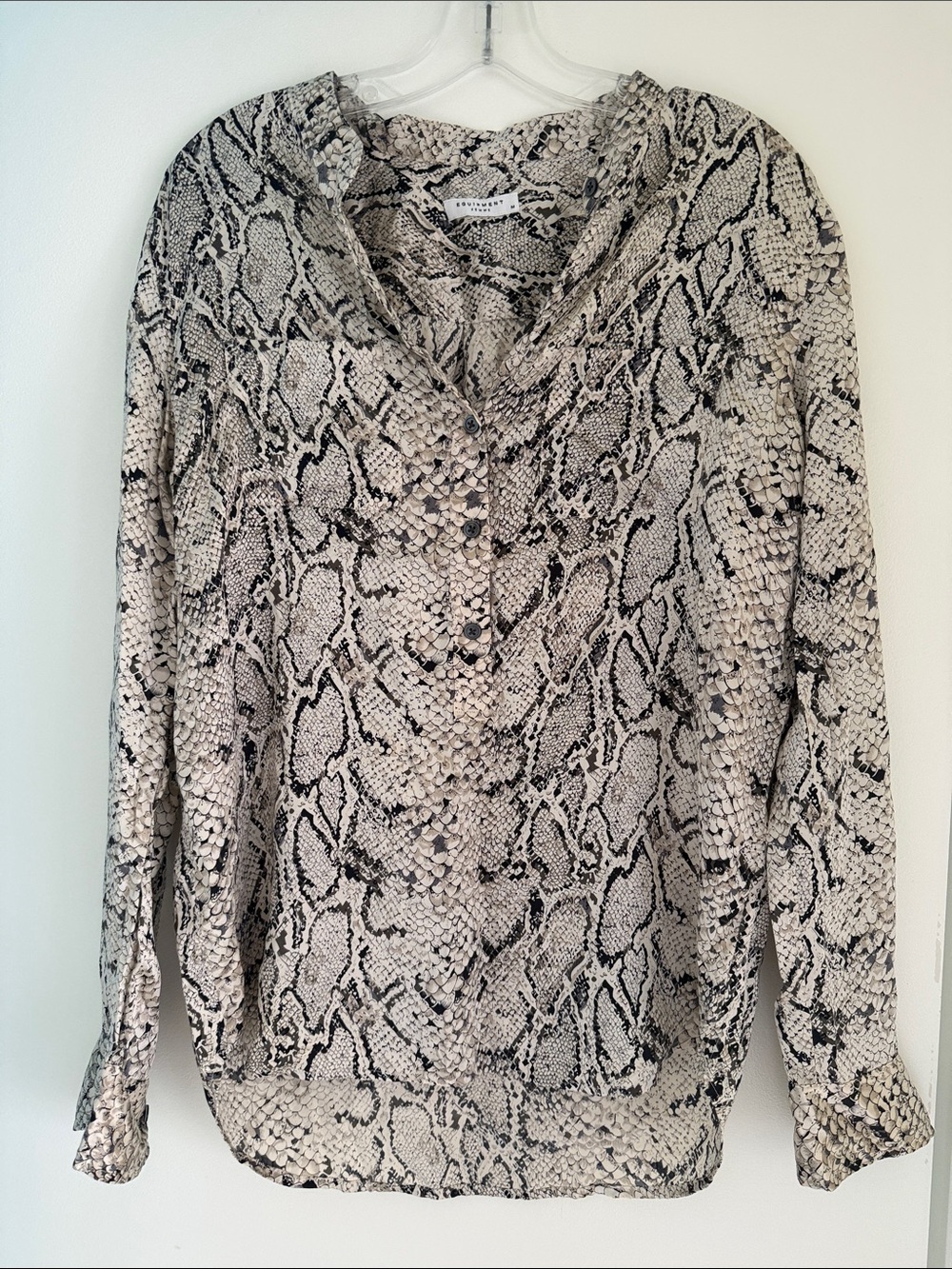 Equipment Snake Print Button-Down Shirt - M